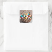 Eierkörbe Quadratischer Aufkleber (Tasche)