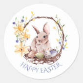 Eierkörbe und Kaninchen Runder Aufkleber (Vorderseite)