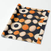 Eierkreise Orange Abstrakte Muster Geschenkpapier (Ungerollt)