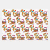 Eierkuchen Basketball Osterhasen Kaninchen 3 Kinde Geschenkpapier Set (Vorderseite 3)