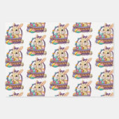 Eierkuchen Basketball Osterhasen Kaninchen 3 Kinde Geschenkpapier Set (Vorderseite 2)