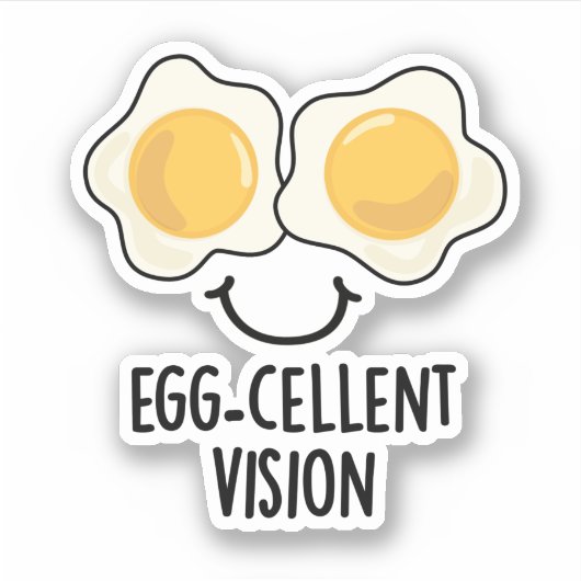 Eierkuchen Vision Funny Egg Pun Aufkleber (Vorderseite)