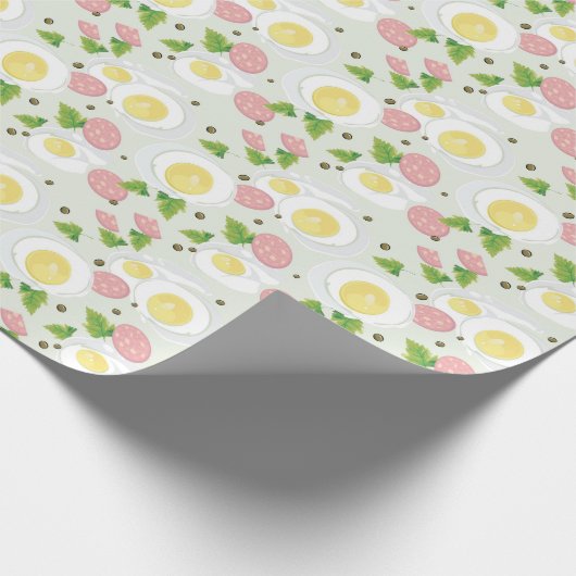 Eiermuster und Wurstmuster Geschenkpapier (Ecke)