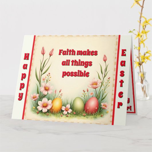 EierOstern Vintag Populäre Sammlung Karte (Gelbe Blume)