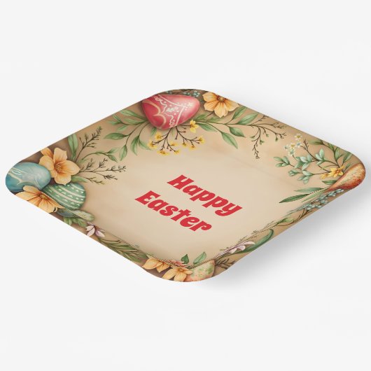 EierOstern Vintage Trendsammlung Pappteller (Gewinkelt)