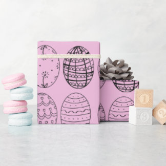 Eierparade (klein) in rosa Umschlagpapier Geschenkpapier