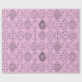Eierparade (klein) in rosa Umschlagpapier Geschenkpapier (Flach)