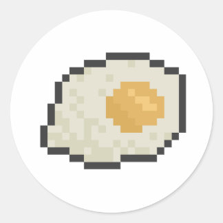 Eierpixel Kunst Runder Aufkleber