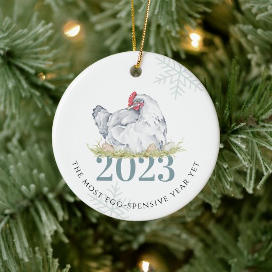 Eierpreise | Funny Groceries Christmas 2023 Keramik Ornament (Baum)