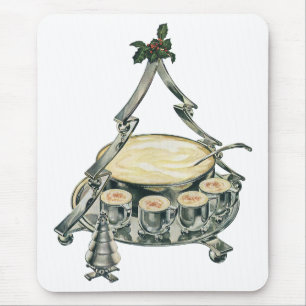 Eierpunsch in einer Vintage-Weihnachtsbaum-Punschs Mousepad