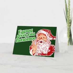 Eierpunsch lässt den Weihnachtsmann furzen Feiertagskarte