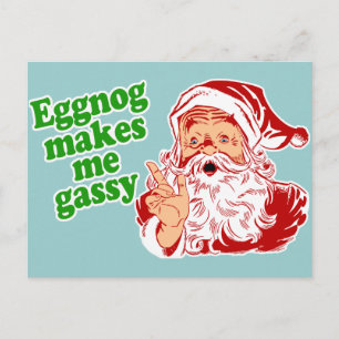 Eierpunsch lässt den Weihnachtsmann furzen Feiertagspostkarte
