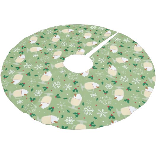 Eierpunsch-Muster Polyester Weihnachtsbaumdecke (Schrägansicht)