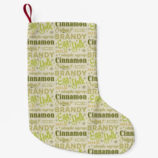 Eierpunsch-Typografie - Avocado Kleiner Weihnachtsstrumpf (Vorderseite)