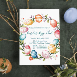 Eierring und Blume Ostereierjagd Einladung