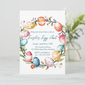Eierring und Blume Ostereierjagd Einladung (Stehend Vorderseite)