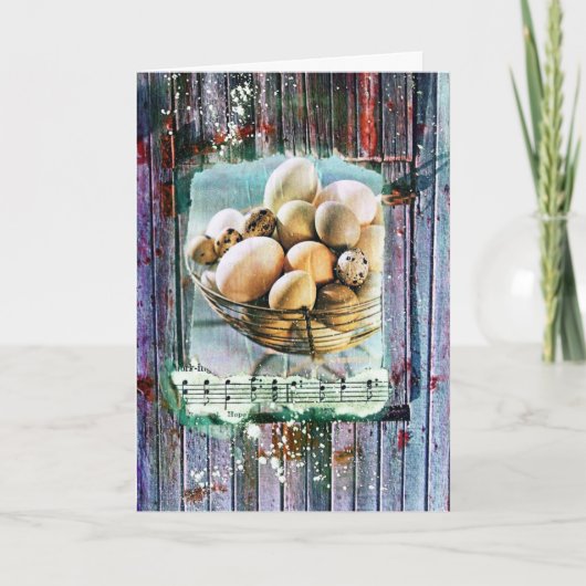 Eiersammeln, Ostern Feiertagskarte (Vorderseite)