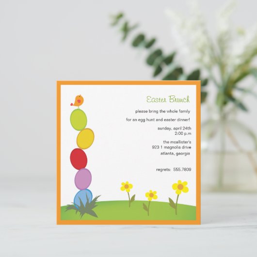 Eiersäule - Einladungen zu Ostern (Stehend Vorderseite)