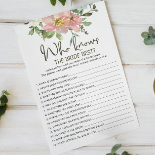 Eierschalen-Rosa-Blumen-Game-Wer kennt die Braut a Flyer