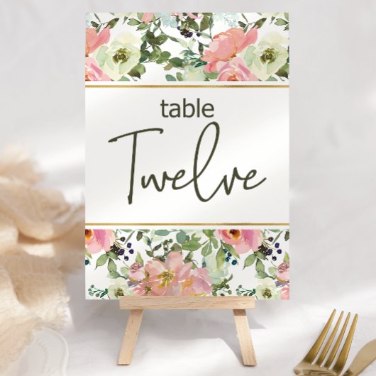 Eierschalen-Rosa-Blush-Blumen-Hochzeitstisch-Numme Tischnummer
