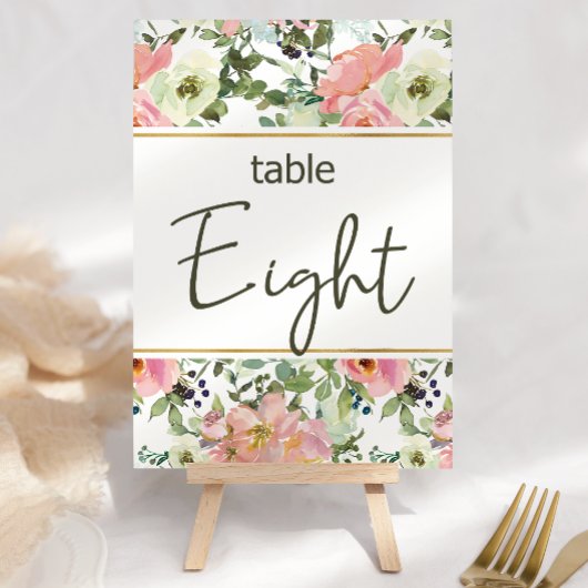 Eierschalen-Rosa-Blush-Blumen-Hochzeitstisch-Numme Tischnummer