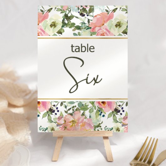 Eierschalen-Rosa-Blush-Blumen-Hochzeitstisch-Numme Tischnummer