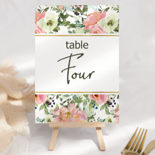 Eierschalen-Rosa-Blush-Blumen-Hochzeitstisch-Numme Tischnummer