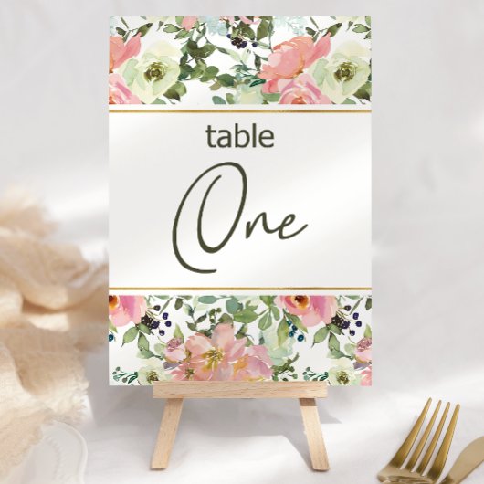 Eierschalen-Rosa-Blush-Blumen-Hochzeitstisch-Numme Tischnummer