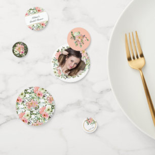 Eierschalen- und Rosé-Blumen-Hochzeitskonfetti Konfetti