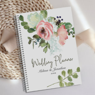 Eierschalen- und Rosé-Blumenhochzeitsplanerin Planer