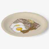 Eierspeisen und Frühstücksspeck Party Pappteller (Schrägansicht)