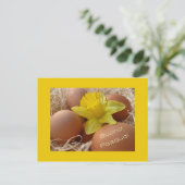 Eierspeisen und herzliche Ostergrüße - Italienisch Feiertagspostkarte (Stehend Vorderseite)