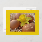 Eierspeisen und herzliche Ostergrüße - Italienisch Feiertagspostkarte (Vorne/Hinten)