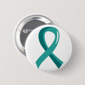 Eierstockkrebs-aquamarines Band 3 Button (Vorne & Hinten)