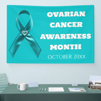 Eierstockkrebs-Bewusstsein cervical türkisfarbenes Banner
