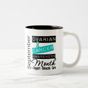 Eierstockkrebs BEWUSSTSEIN Monat 4 Zweifarbige Tasse