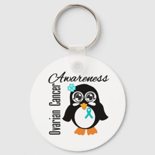 Eierstockkrebs-Bewusstseins-Pinguin Schlüsselanhänger
