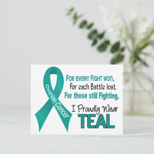 Eierstockkrebs für jedes ..... trage ich stolz postkarte (Stehend Vorderseite)