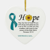 Eierstockkrebs-Hoffnungs-Weihnachtsverzierung Keramikornament (Vorne)