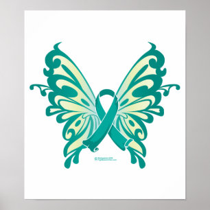 Eierstockkrebs-Schmetterling Poster