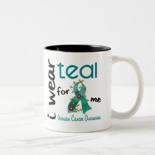 Eierstockkrebs TRAGE ICH AQUAMARIN FÜR MICH 43 Zweifarbige Tasse