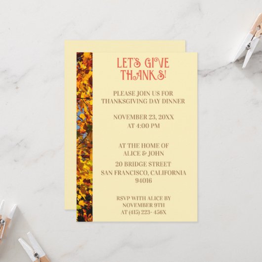 Eierweißer Erntedank Abendessen Herbstfest Einladung (Vorderseite/Rückseite Beispiel)