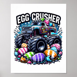 Eierzerstörer Ostertag Monster Truck Kinder Kleink Poster