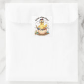 "Eierzipfelschule" Motivierend Quadratischer Aufkleber (Tasche)