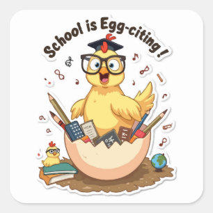 "Eierzipfelschule" Motivierend Quadratischer Aufkleber