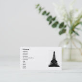 Eifel Tower Business Card Visitenkarte (Stehend Vorderseite)