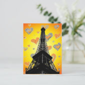 Eifel Tower Hearts Postcard Postkarte (Stehend Vorderseite)