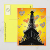 Eifel Tower Hearts Postcard Postkarte (Vorne/Hinten)