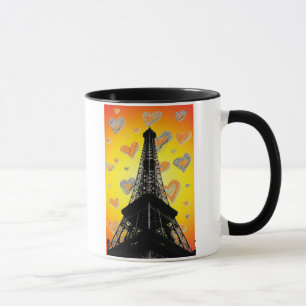 Eifel Tower Hearts Tasse