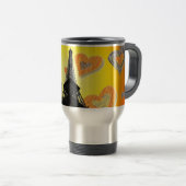Eifel Tower Hearts Travel Mug Reisebecher (VorderseiteRechts)